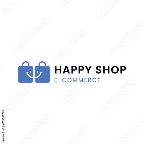E- commerce logo design happy shop  