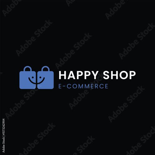 E- commerce logo design happy shop  