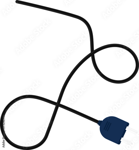 Path with a socket plug connector at the end, featuring two loops in the wire design.