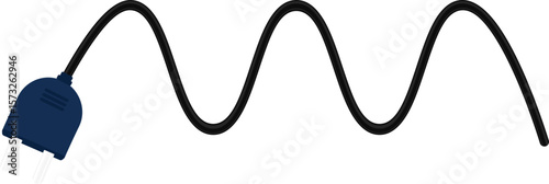 Path with a socket plug connector at the end, showing multiple waves in the wire design.