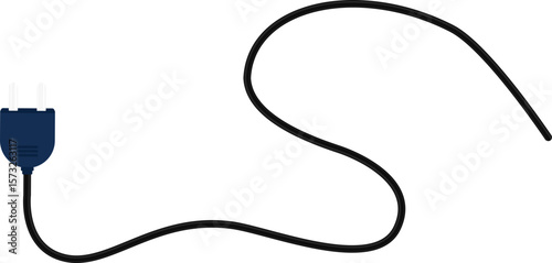 Path with a socket plug connector at the end, featuring a winding line design in the wire.