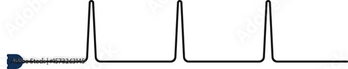 Path with a socket plug connector at the end, showing three pointing waves in a triangular path design.