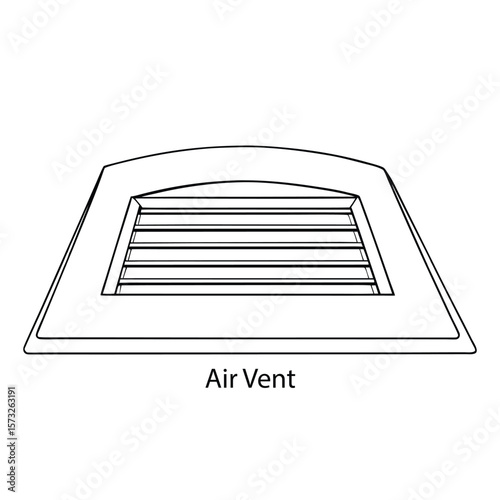 Stylized air vent grille design element with a distinctive silhouette