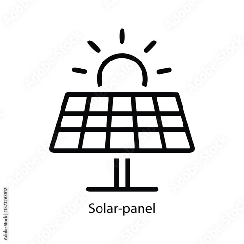Solar panel sun rays energy