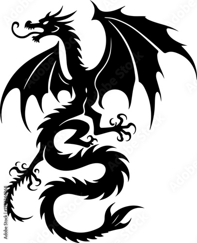 Wallpaper Mural Tribal Dragon & Flame Totem Tattoo Design Set  Vector Torontodigital.ca