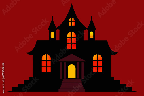halloween castle vector