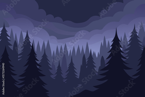vector illustration of a forest landscape