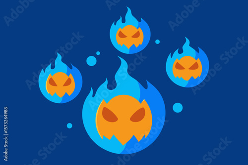 vector illustration of an abstract background with fire