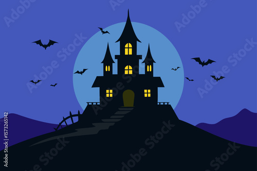 haunted house vector illustration