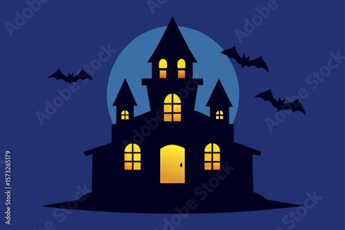 haunted house vector illustration
