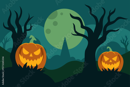 halloween background with pumpkins