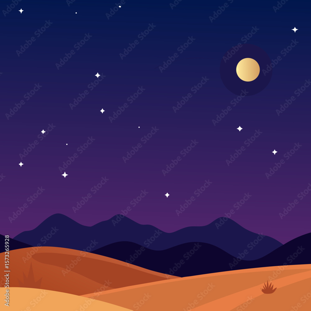 Obraz premium starry sky over the desert