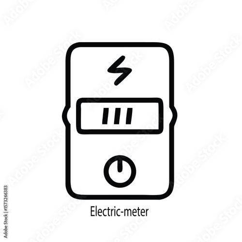 Electricity meter symbol with power button energy