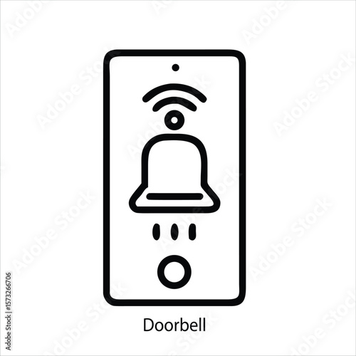 Classic doorbell button icon design for home security and entry systems silhouette