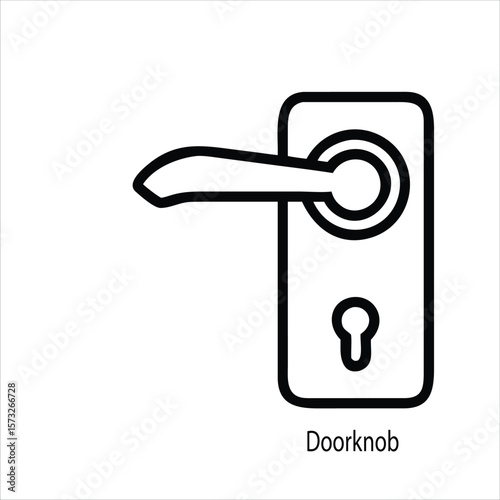Classic round door knob with ornate handle design a timeless home entryway element silhouette
