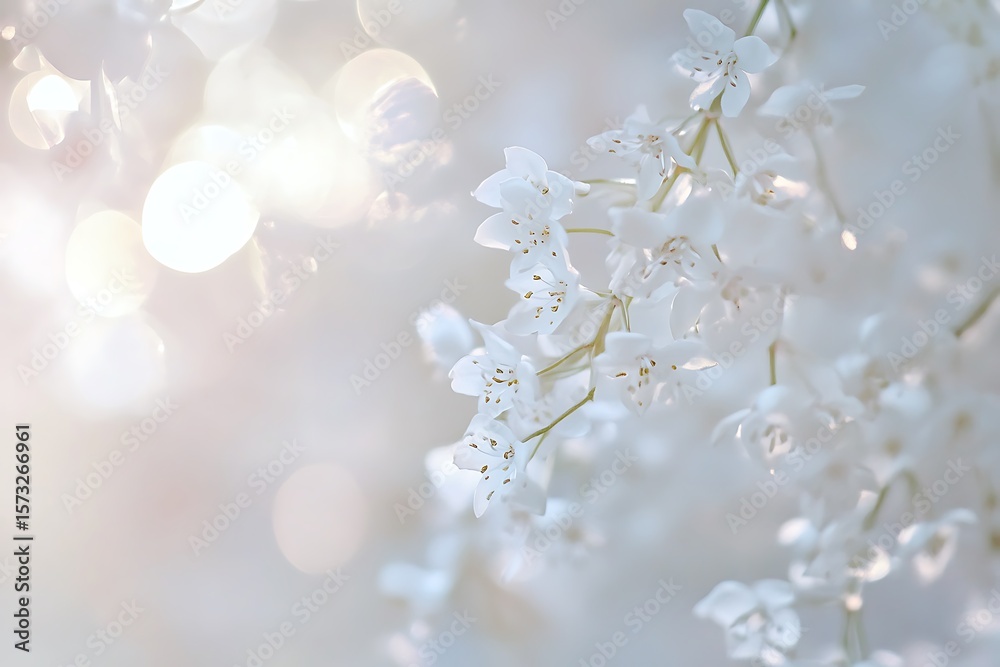 Fototapeta premium light lily of the valley in soft morning delicate