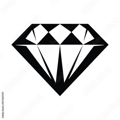 Black diamond graphic symbol jewel precious stone