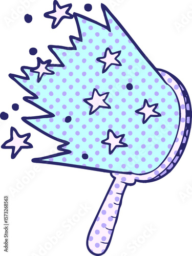 cartoon magic mirror in bright neon color