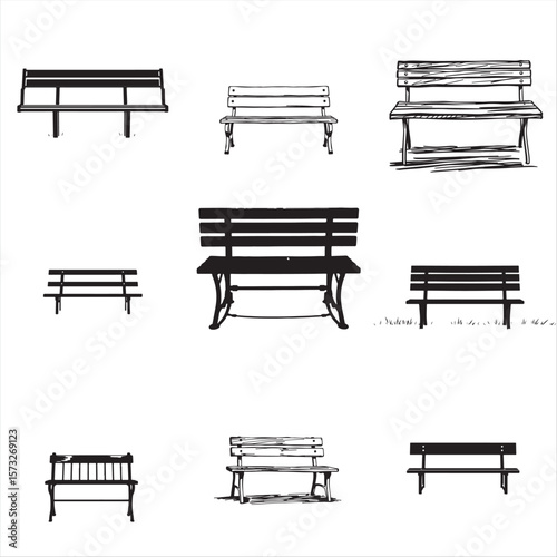 set of bench vector bundle pack collection 
