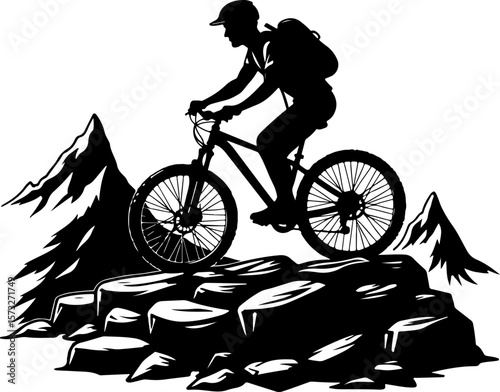 Mountain Nan bike, bicycle, mountain bike, nature,  vector art bundle