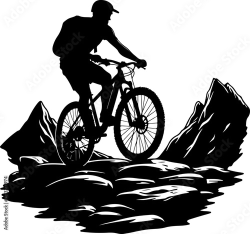 Mountain Nan bike, bicycle, mountain bike, nature,  vector art bundle