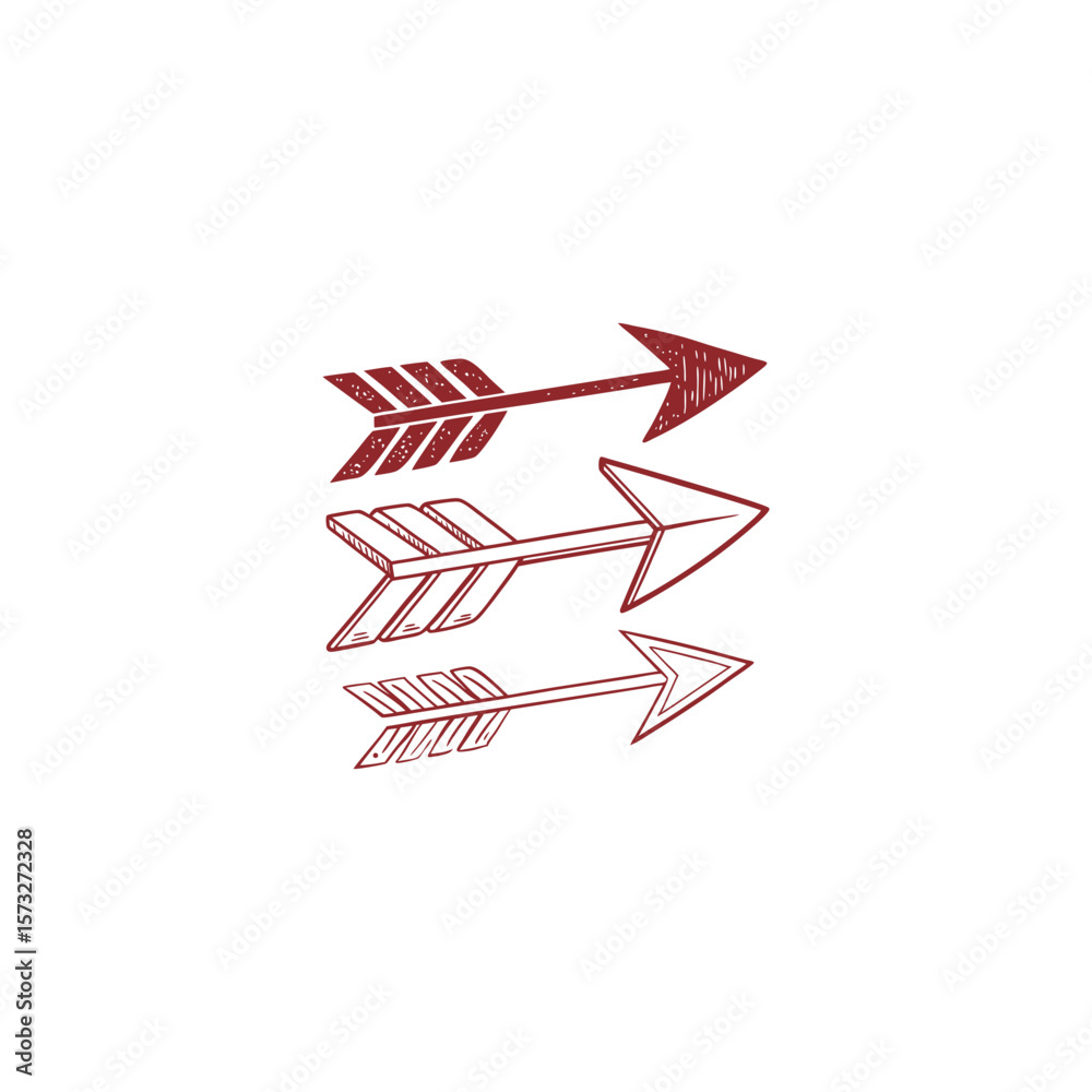 Obraz premium Red arrow vector on white background