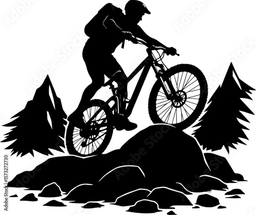 Mountain Nan bike, bicycle, mountain bike, nature,  vector art bundle