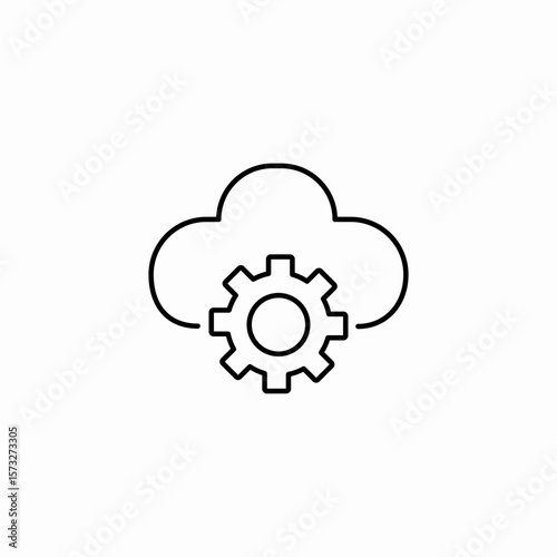 cloud settings management icon sign vector