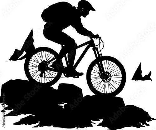 Mountain Nan bike, bicycle, mountain bike, nature,  vector art bundle