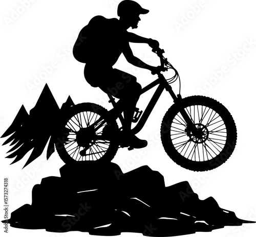 Mountain Nan bike, bicycle, mountain bike, nature,  vector art bundle