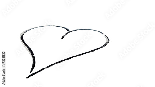 A simple handdrawn heart sketch on a transparent background