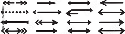 Clean Arrow Icon Pack. Directional Black Arrows in Simple Silhouette Design