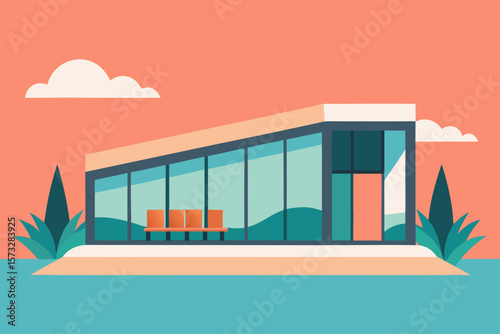 vector illustration of a modern building