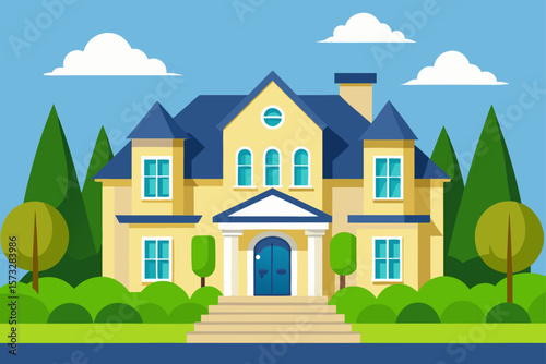 vector illustration of a village
