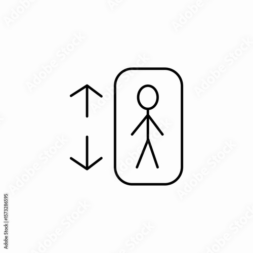 elevator direction person icon sign vector