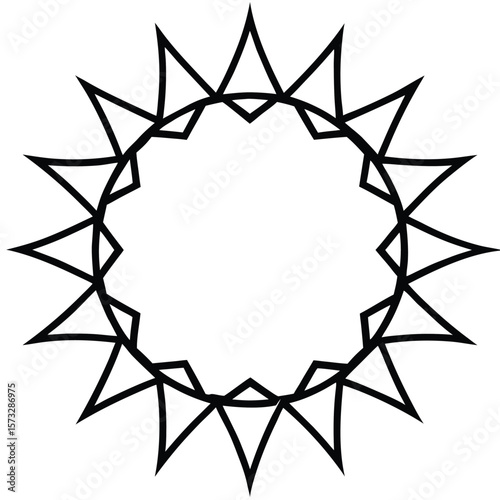 line art crown of thorns mandala
