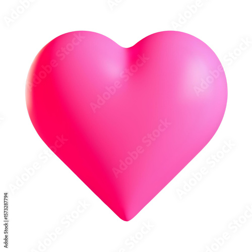pink heart isolated on white background