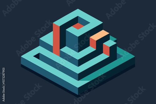 3d render of a modern building icon