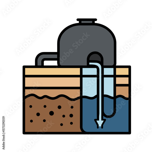 Buried Septic Tank Cross-Section Diagram