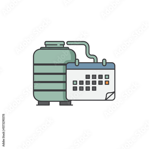 Dual Chamber Septic Tank with Service Schedule Icon