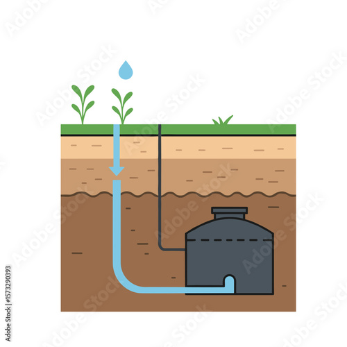 Eco Septic System with Soil Filtration and Irrigation Concept