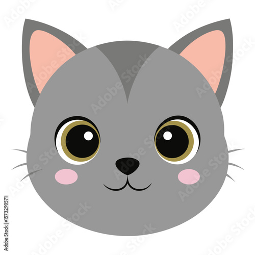 Cute Kitten: Minimal Vector

