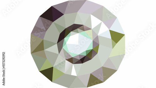 Geometric faceted gemstone with a low poly design and subtle color variations