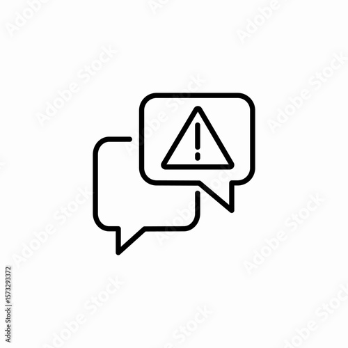 chat alert warning icon sign vector