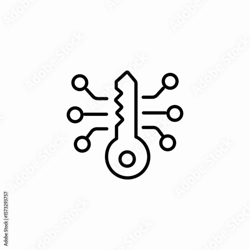digital key access icon sign vector