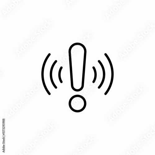 emitting exclamation mark icon sign vector