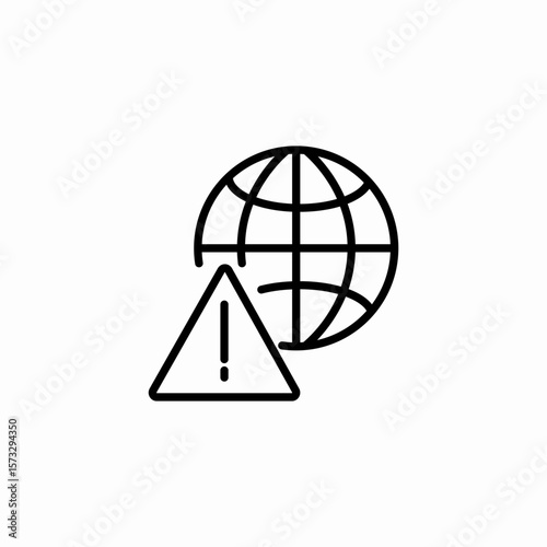 global internet warning icon sign vector