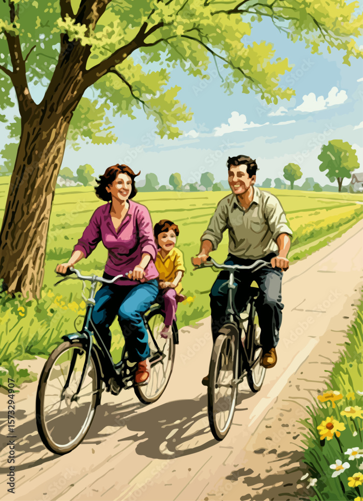 Obraz premium A Joyful Ride Through the Countryside