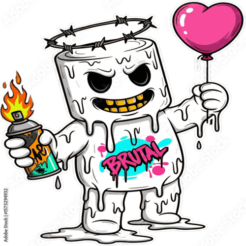Brutal Marshmallow Graffiti King - Anti-Valentine Street Art