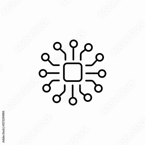 microchip processor technology icon sign vector